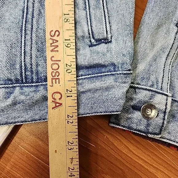 BlackHeart ACID WASH PLAID Partially LINED TRUCKER JACKET SIZE M - Picture 12 of 14